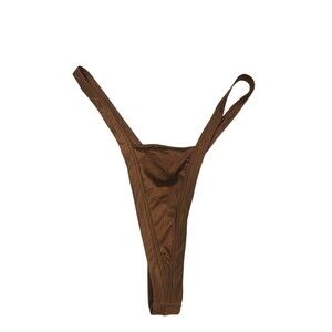 Skims  Stretch Satin Butterfly String Thong in bronze 4X  new with tags